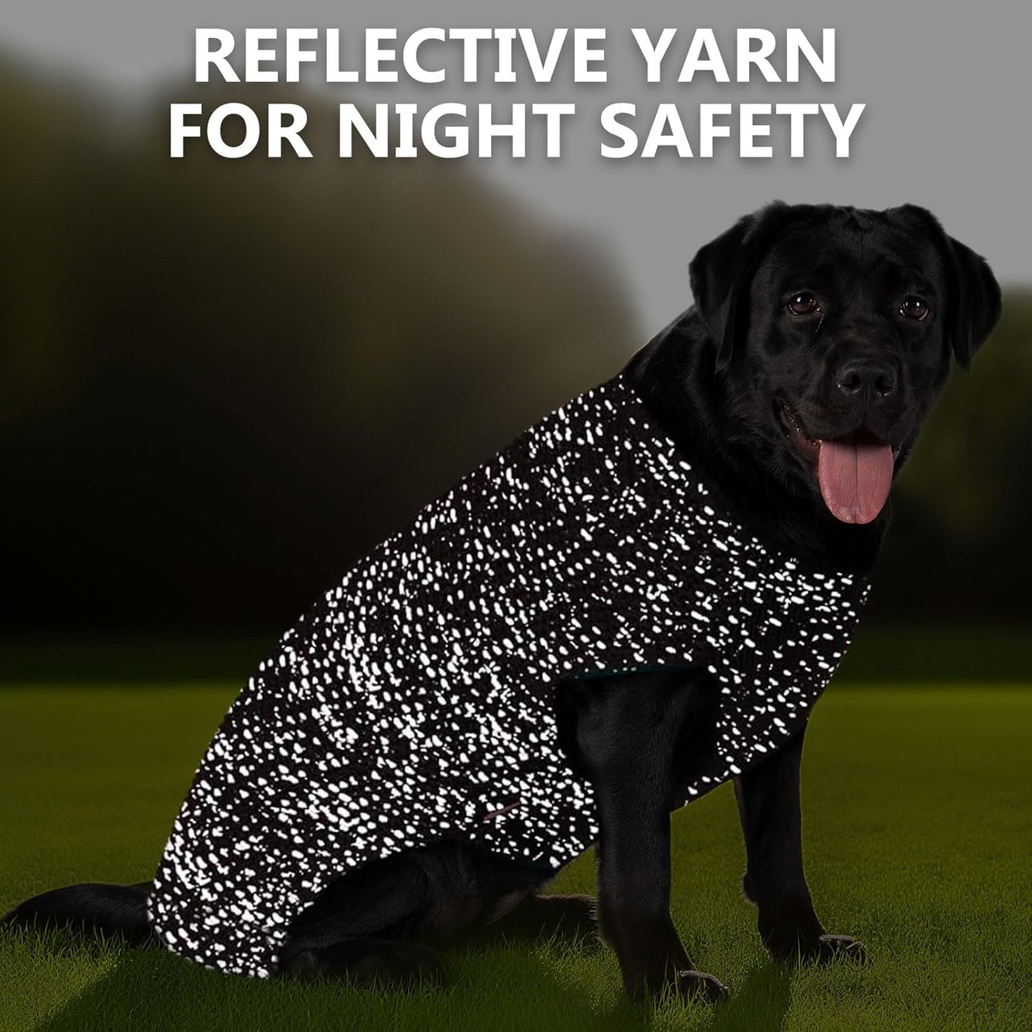 Dog Sweater with Leash Hole Warm Pullover with Reflective Yarn for Small and Medium Dogs Male Soft Knit Pullover Boy Dog Coats Cozy Lightweight Thick Sweater,Khaki,Medium