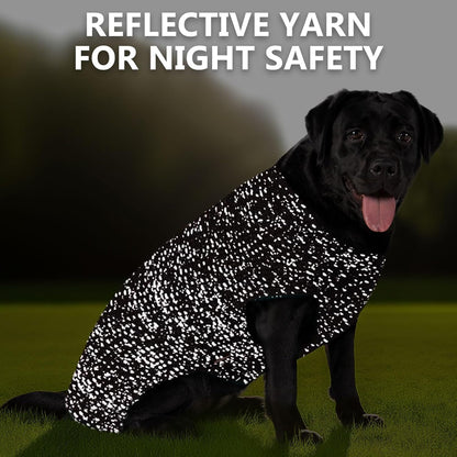 Dog Sweater with Leash Hole Warm Pullover with Reflective Yarn for Small and Medium Dogs Male Soft Knit Pullover Boy Dog Coats Cozy Lightweight Thick Sweater,Khaki,Medium