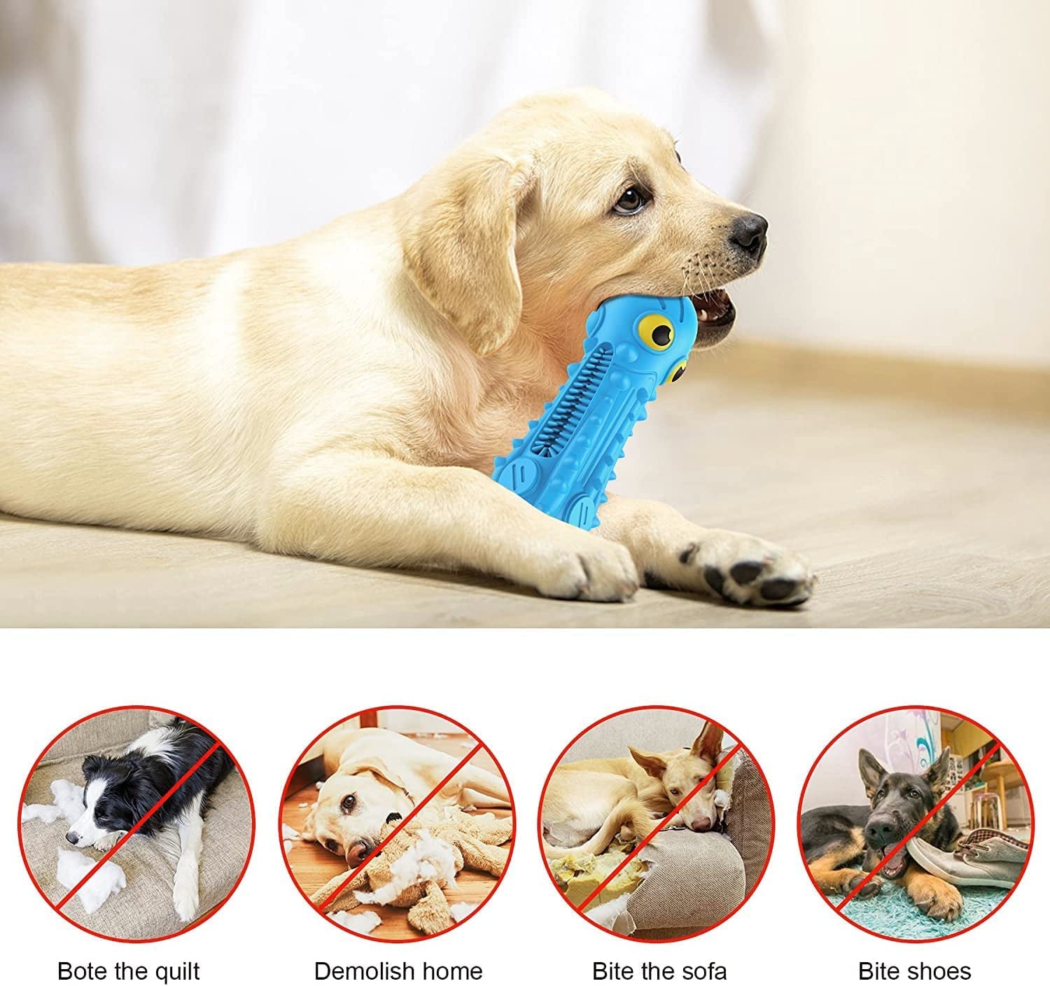 Dog Chew Toys, Dog Toys for Aggressive Chewers Medium Large Dogs Durable Squeaky Dog Toys Training and Teething Cleaning Dog Chew Toy for Dogs Indoor Outdoor Home Interactive Dog Toy