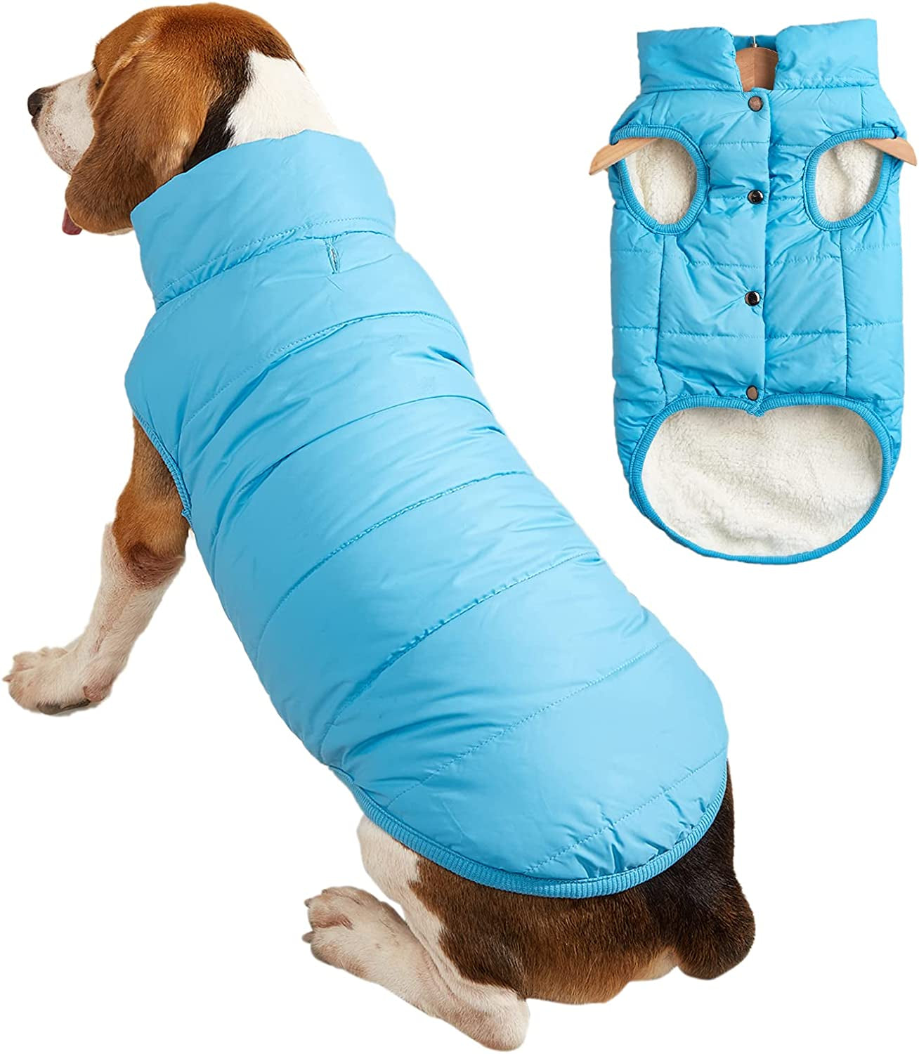 Dog Jacket Puppy Coat: Winter Windproof Dog Coats for Small Medium Large Dog Cold Weather Coats Warm Fleece Lined Doggie Coat Puppy Jacket (Blue, X-Small)