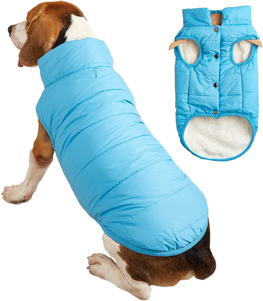 Dog Jacket Puppy Coat: Winter Windproof Dog Coats for Small Medium Large Dog Cold Weather Coats Warm Fleece Lined Doggie Coat Puppy Jacket (Blue, X-Small)