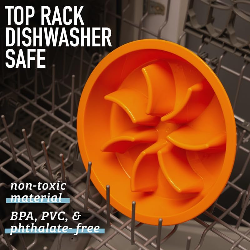 Slow Feeder Dog Bowls - Nonslip Slow Feeder Insert, Healthy Eating Dog Food Bowl, Includes Puppy Essentials Placemat & Star Mold, 2 Cup, Gray